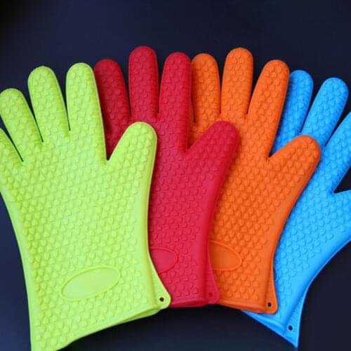 Bake Silicone Gloves Microwave Oven Baking Gloves Kitchen Anti-scald Anti-slip Silicone Gloves BBQ Oven Pot Holder Mitt Kitchen