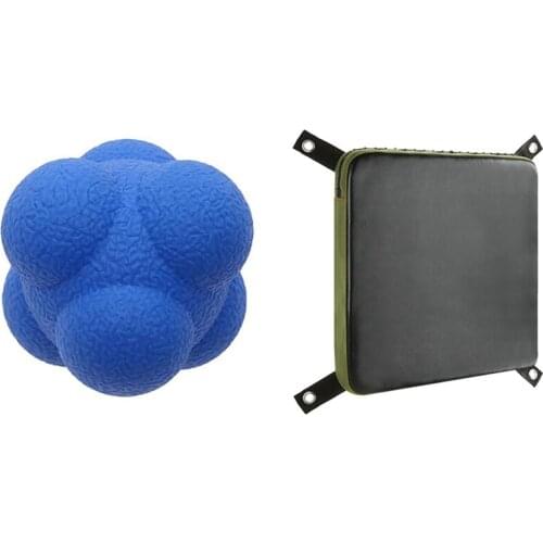 1 Pcs Hexagonal Reaction Ball Agility Training Reaction Ball & 1 Pcs Target Wall Punching Bag Solid Wall Fighting Pad