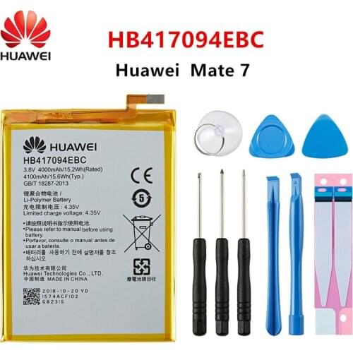100% Orginal Huawei HB417094EBC 4100mAh Battery For HUAWEI Ascend Mate 7 Mate7 MT7 MT7-TL00 MT7-L09 MT7-TL10 UL00 CL00+Tools