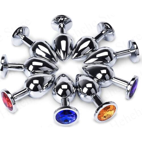 S Size Anal Plug Heart Stainless Steel Crystal Butt Plug Stimulator Prostate Massager Dildo Anal Sex Toys Adult Shop