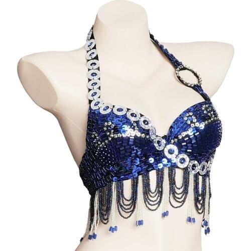 New Women belly dancing bra sequin belly dance top beaded bra Nightclub Sexy Performance wear belly dance Costume dance clothes