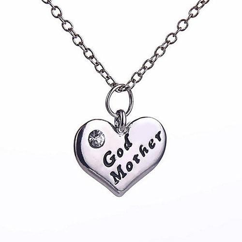 Love Between Godmother And Goddaughter Is Forever Pendant Chain Necklace Family Jewelry Grandma Daughter Girls Necklaces Gifts