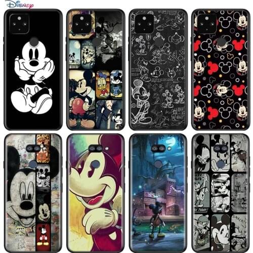 Mickey Mouse For Google Pixel 5 4 4A XL Shell For LG Q60 V60 V50 V50S V40 V35 V30 5G Black Soft Phone Case