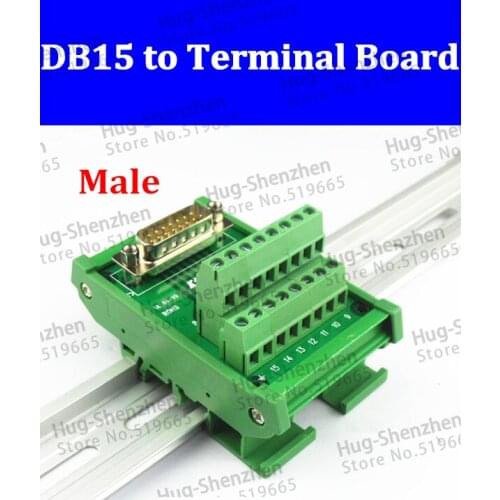 DB15 male D-SUB 15 Pin Port Signals Breakout PCB Board Screw terminal Adapter connector DR15 with housing