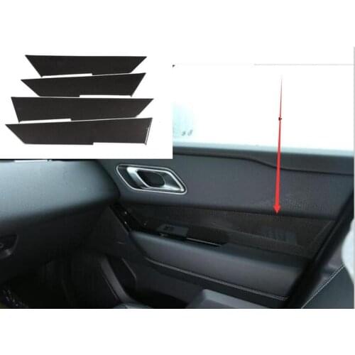 Carbon Fiber Style Car Interior Door Panel Decoration Cover Trim For Land Rover Range Rover Velar 2017-2018 Car Accessories 4pcs