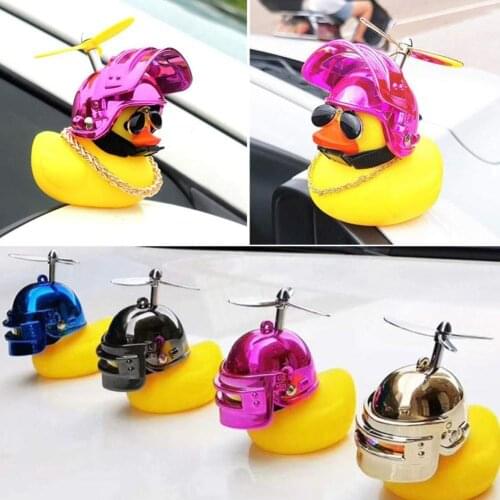 Decorative Duck In The Car Flavoring Cute Yellow Rubber Decoration For Girls Interior Helmet With Duck Supplie Auto Accesso