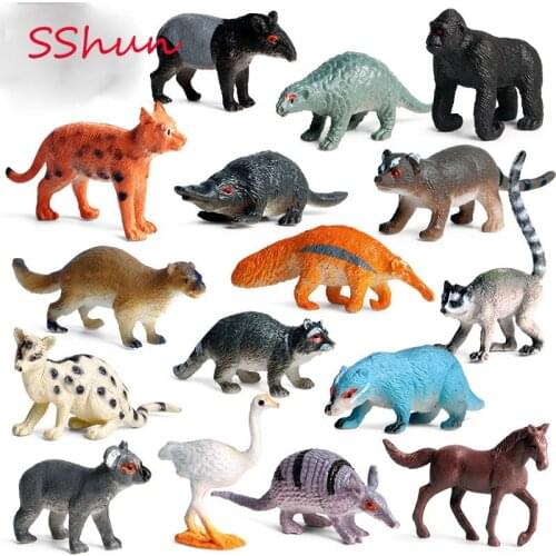 Children simulation wild animal suit model orangutan anteater ostrich koala raccoon horse pangolin armadillo toy ornaments