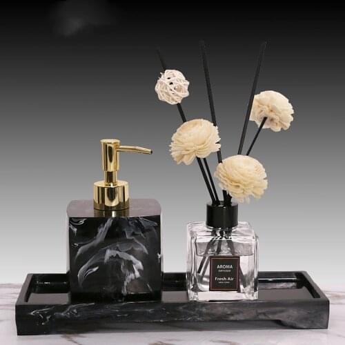 Imitate Marble Resin Soap Dispenser Bathroom Tray Hand Sanitizer Bottle,Bathroom Set Nordic Home Accessories Kithand Soap