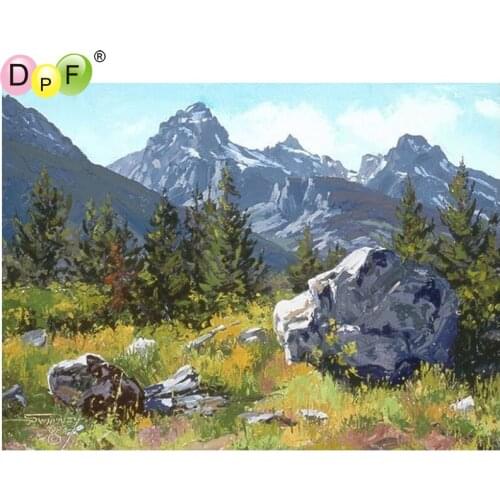 DPF DIY The top of the mountain 5D diamond painting cross stitch home decor diamond embroidery crafts diamond mosaic full square