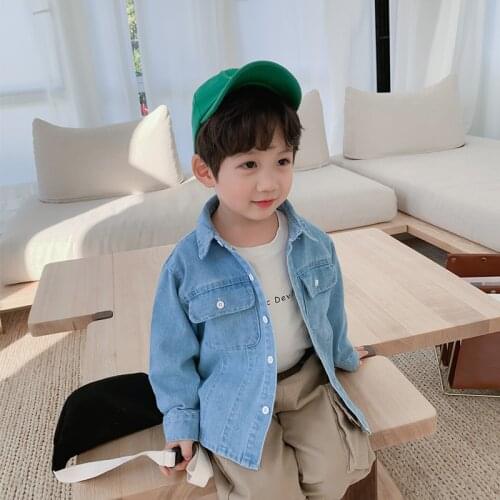 Buttons Jean Spring Autumn Coat Outerwear Top Children Clothes Kids Costume Teenage Gift Plus Size Boy Clothing High Quality