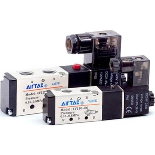 Airtac 4V210-08 24v Solenoid Valve electronmagnetic 4V210-08-10 24DC 4V410-15 4V110-06 AC220 DC12 AC24