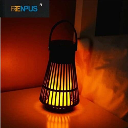 Creative Series Atmosphere Light Simulation LED Flame Light Foreign Trade Bluetooth Speaker Waterproof Night Light