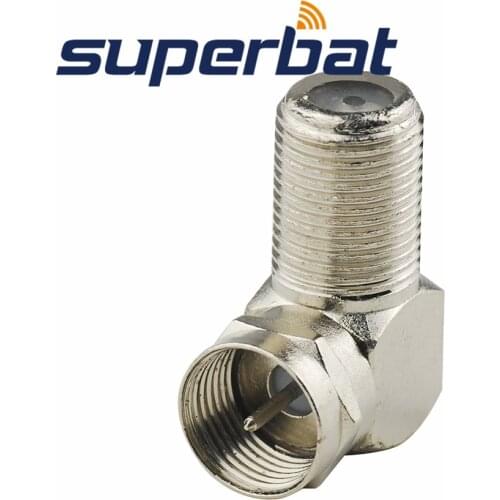 Superbat 5pcs F Adapter F Plug to Jack Right Angle RF Coaxial Adapter Connector