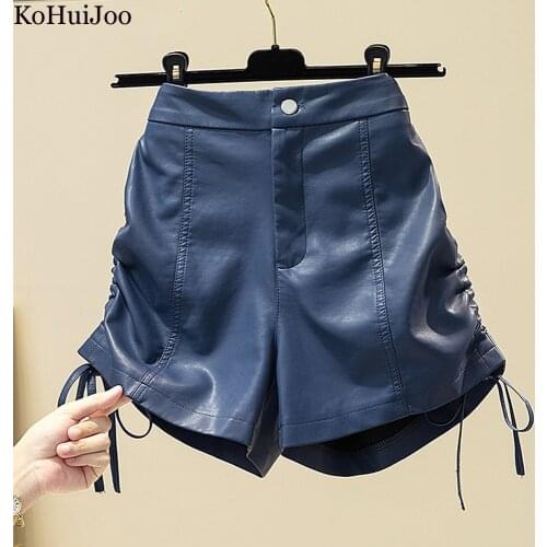 Женские кожаные шорты KoHuiJoo China At AliExpress