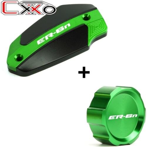 For KAWASAKI ER6N 2009 2010 2011 2012 Motorcycle Front&Rear Brake Fluid Reservoir Cover cap