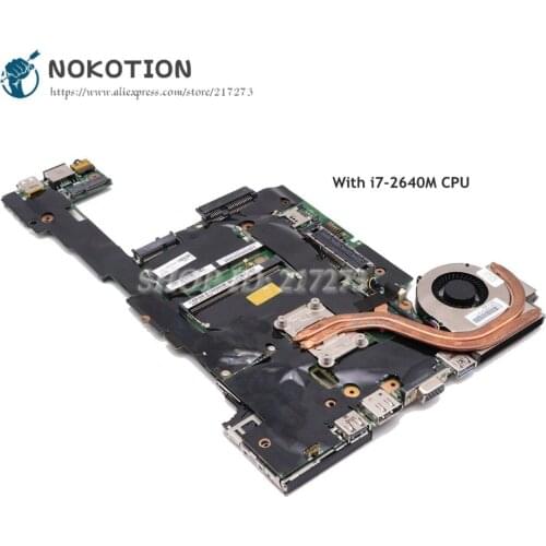 NOKOTION For Lenovo Thinkpad X220 X220I Laptop Motherboard I7-2640M CPU DDR3 04Y1834 Main Board
