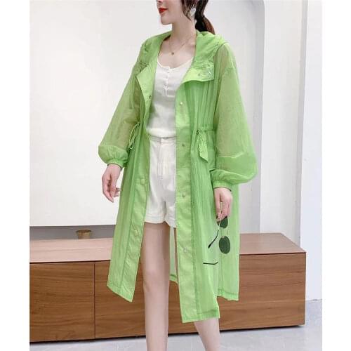 New 2021 Summer Hooded Blouse Long Women Tops Sunscreen Blouses Lady Autumn Loose Beach Shirts Clothing Blusas aq823