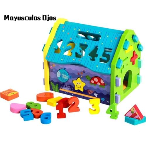 New Geometry Disassembly House Wooden Ocean Digital House Wisdom House Disassembly And Assembly Educational Toys