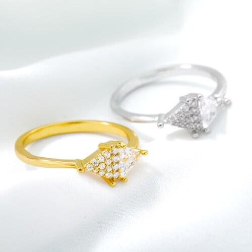 New arrival zircon geometric rings ladies zircon stainless steel ring bohemian style lover wedding gift jewelry wholesale 2021