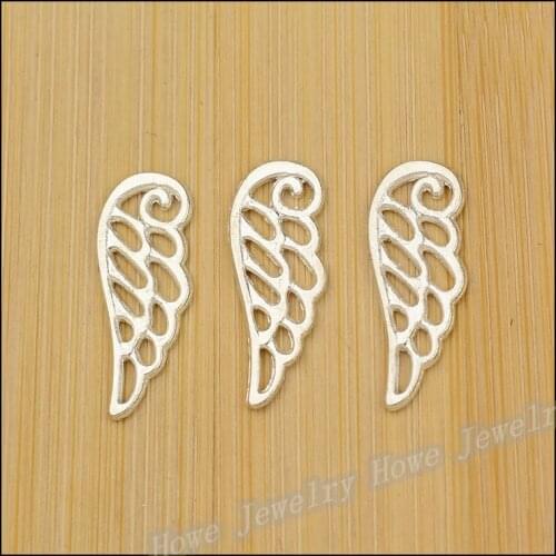 Wholesale150 PCS Vintage Charms Wing Pendant Bright silver Fit Bracelets Necklace DIY Metal Jewelry Making