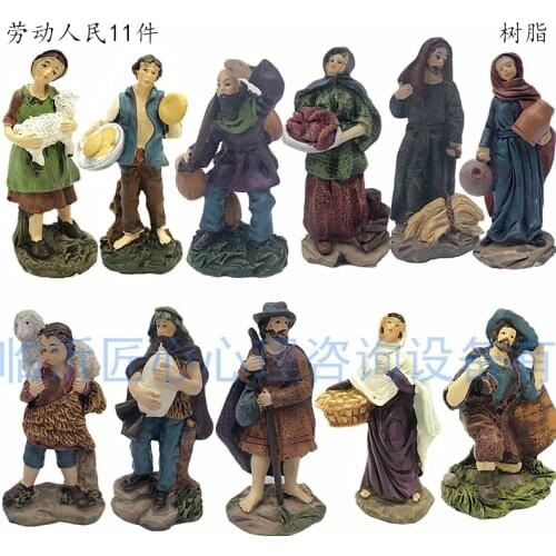 Mental sand sandbox game Sandplay psychological all types of working people 11pcs/set