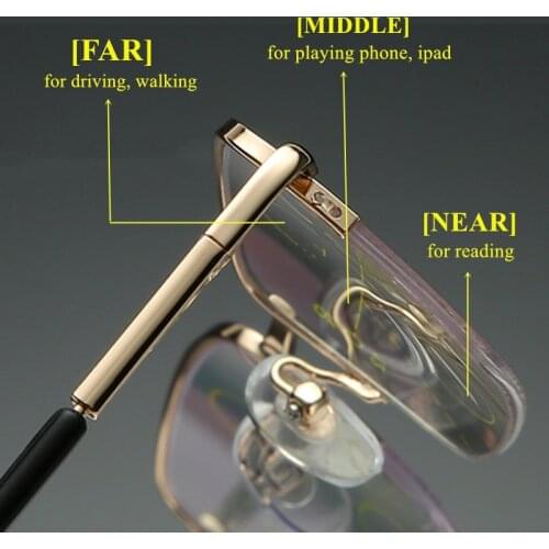 Progressive Multifocal Reading Glasses Men Women Magnifying Bifocal Anti Blue Light Half Frame Presbyopia Glasses Spring Hinge