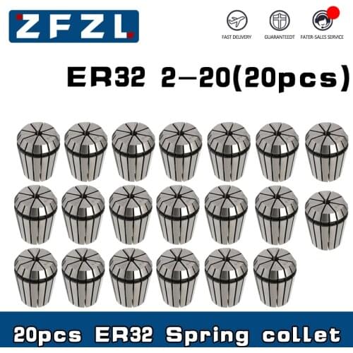 20pcs ER32 spring collet ER32-2-20mm CNC machining center special for engraving electromechanical spindle