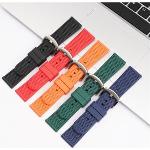 Silicone Watch Straps 20mm 22mm 24mm Quick Release Watchband for Samsung Galaxy Watch 3 42/46mm Active 2 S3 Huawei GT 2/2e/Pro