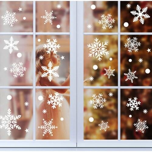 Merry Christmas Snowflake Wall Stickers Store Window Door Decal For Home Xmas Decor Gifts New Year 2022