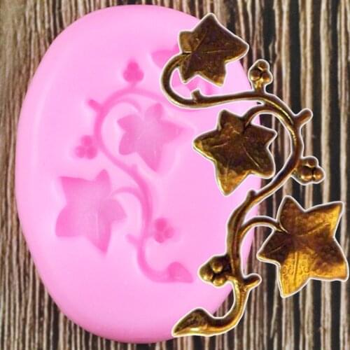 Leaves Vine Border Silicone Mold DIY Cupcake Topper Fondant Cake Decorating Tools Candy Polymer Clay Chocolate Gumpaste Moulds