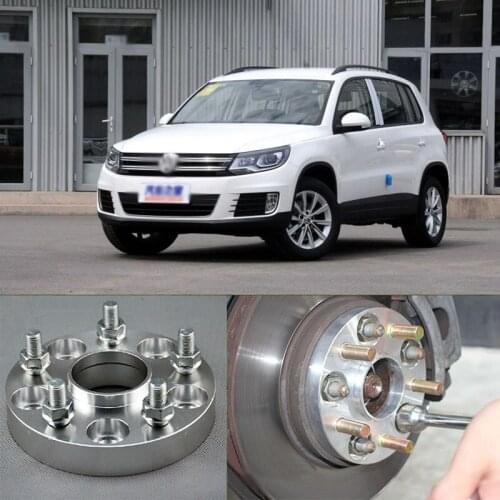 Teeze 4pcs New Billet 5 Lug 14*1.5 Studs Wheel Spacers Adapters For VW Tiguan/Touran/Scirocco/Phaeton/Golf/CC/Beetle/Audi Q3
