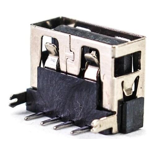 USB Female 4 Pin DIP Type A Back Row 2 Feet Socket Jack Connector Plug Socket with Cover Seat Welding Wire Adapeter 10 Pcs/Lot
