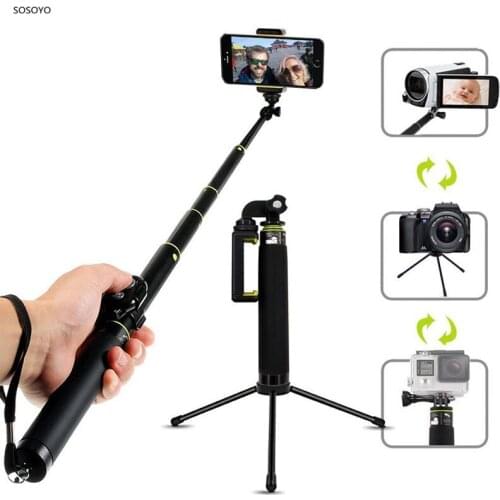 Extendable Bluetooth Selfie Stick Portable Monopod with Mini Tripod Bracket For IOS iPhone X Plus Gopro Hero 7 6 Action Camera