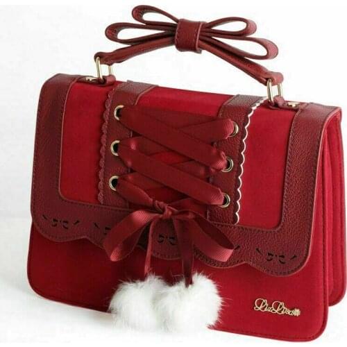 2021 Lolita Girl Crossbody Messenger Shoulder Kawaii Bag Sweet Ribbon Handbag Gift Sweet Age-Reducing Womens Bag