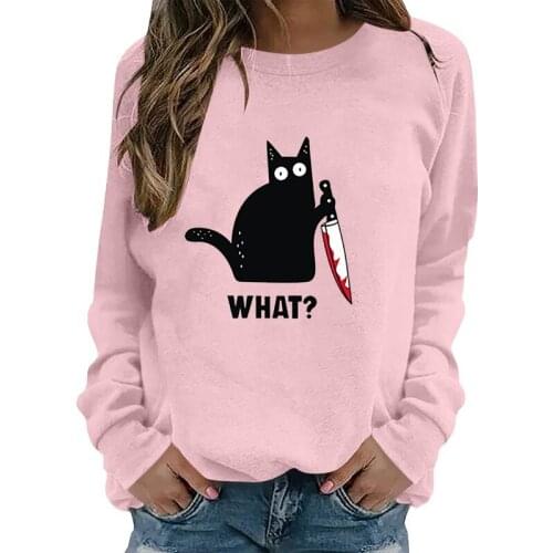 Halloween Cartoon Printing Womens Hoodies Loose Pullover Sweatshirt Tops Blouse Womens Sweatshirts Sudaderas Con Capucha Bts