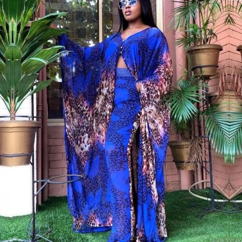 Summer 2 Piece Set Women Cardigan Long Trench Tops And Wide Leg Pant Suit Casual Clothes Boho Sexy Two Piece Outfits 2021