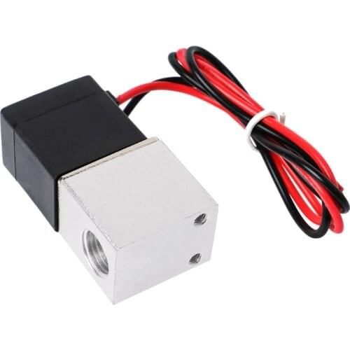 1/4" DC 12V 2 Way Normally Closed Pneumatic Aluminum Electric Solenoid Air Valve