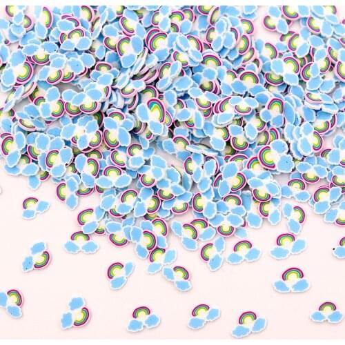10g/Lot Blue Rainbow Slices Sprinkles For Slime Supplie Toy Polymer Clay Charms Accessories Addition For Fluffy Clear Slime