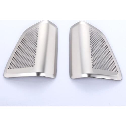 2pcs/set Stainless Steel Audio Speaker Tweeters Cover Trim For BMW X5 F15 2014 2015 2016 2017 Car Styling Accessories