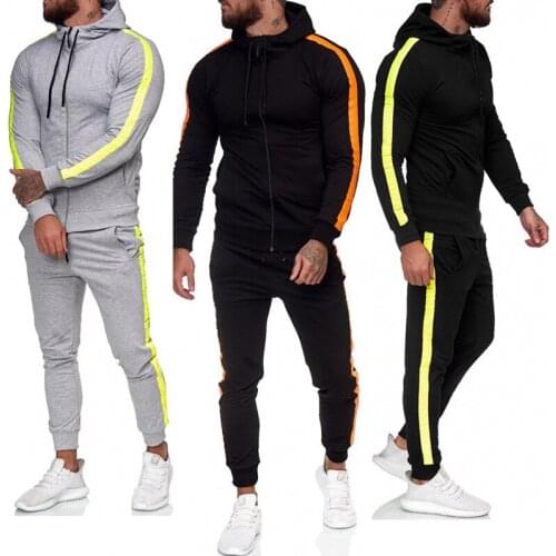 2020 New Short Sleeve Stitching suit Men Two Pieces Mens Sets Casual Tracksuit Set Sweatsuit Patchwork Sportswear Male