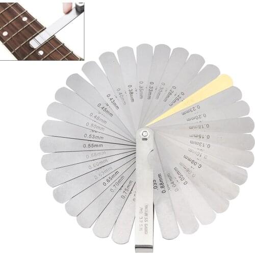 32 Blade Guitar Neck Gap Fret Measuring Ruler 0.0015-0.035inch Nut Curl Measurement Guitar Repair Tool