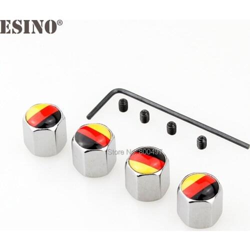 40 x Car Styling Germany National Flag Anti-theft Stainless Wheel Tire Valve Stems Caps Car Wheel Tire Stem Air Valve Caps