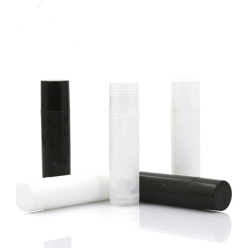 5G 5ML Empty Plastic Lip Balm Tubes Containers Lip Gloss Storage Container BLACK WHITE CLEAR LX5773