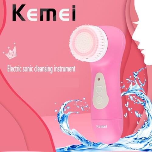 Kemei KM-6067 Rechargeable Face Brush Cleaner Electric Ultrasonic Cleanser Limpiador Facial Cleansing Brush Washable