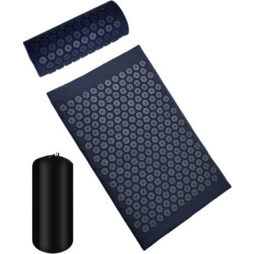 Acupressure Mat Massage Mat and Pillow Set Yoga Acupuncture Cushion Relieve Back Neck Muscle Pain Body Massage Mat