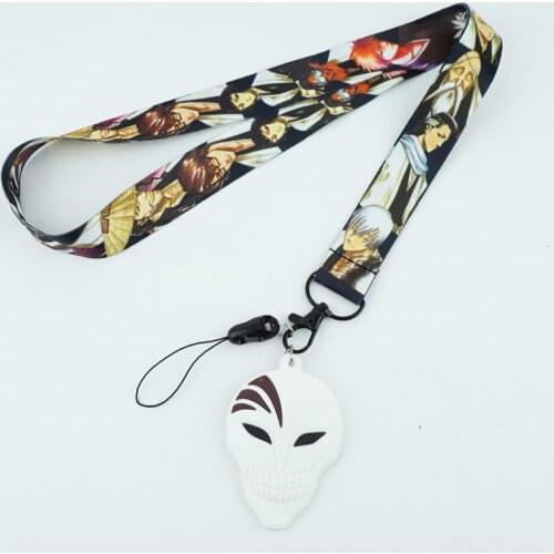 Anime BLEACH Kurosaki ichigo Neck Strap Lanyard Mobile Phone Charms Key Chain Camera ID Badge Holder fabric Lariat Keychains