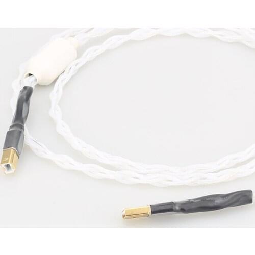 Audiocrast HC006 Pure silver usb cable decoder hifi fever USB (A - B) line DAC data cable audio usb hifi cable