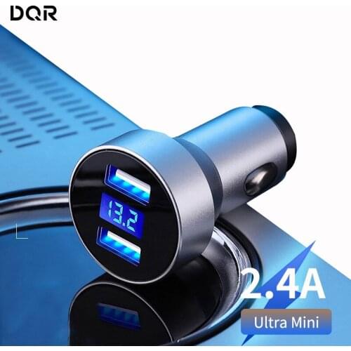 DQR Mini Car Charger 2.4A Dual USB Charging Universal Mobile Phone in Car Charge Tablet GPS For iPhone 11 Xiaomi Samsung Huawei