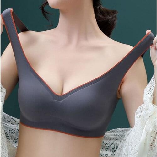 New Summer Ice Silk Bra Seamless Push Up Latex Bra Seamless Bras For Women Underwear BH Push Up Bralette With Pad Vest Top Bra