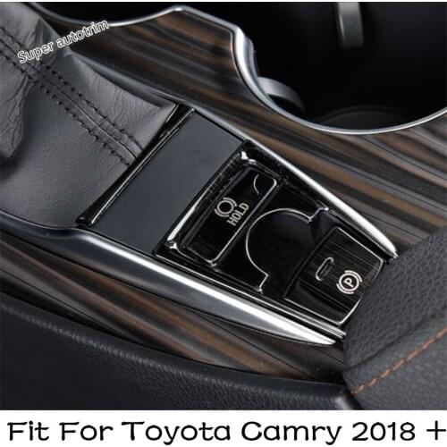 Lapetus Center Console Gear Shift Box HOLD ECO Panel Cover Kit Fit For Toyota Camry 2018 - 2021 Silver / Blue / Black Brushed